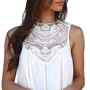 *NEW* Flowy White Charlotte Russe Lace Tank Top